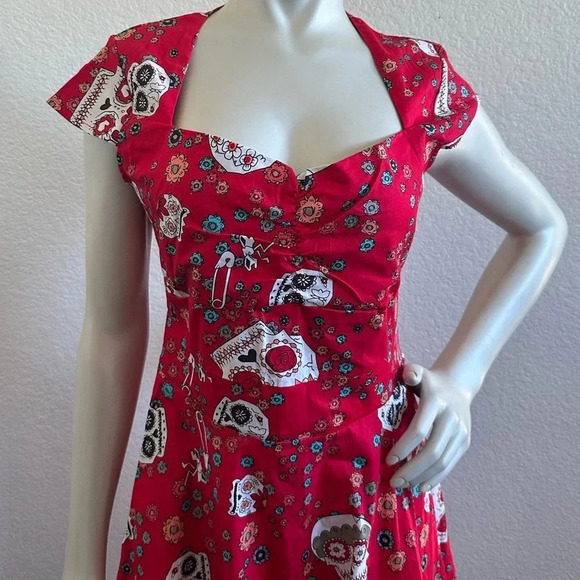 Sugar Skulls Flower Dress size M - Picture 3 of 11